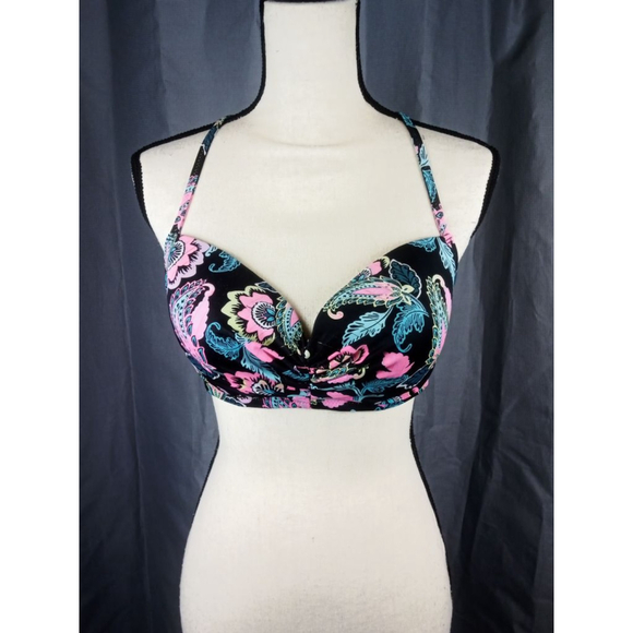 Shade & Shore Other - Shade & Shore bikini top, black floral, size 36D
